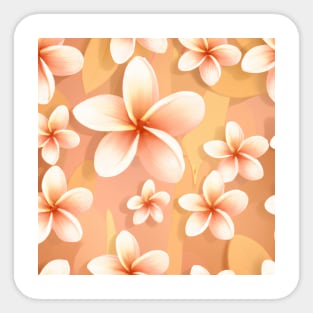 Vibrant Orange Floral Sticker